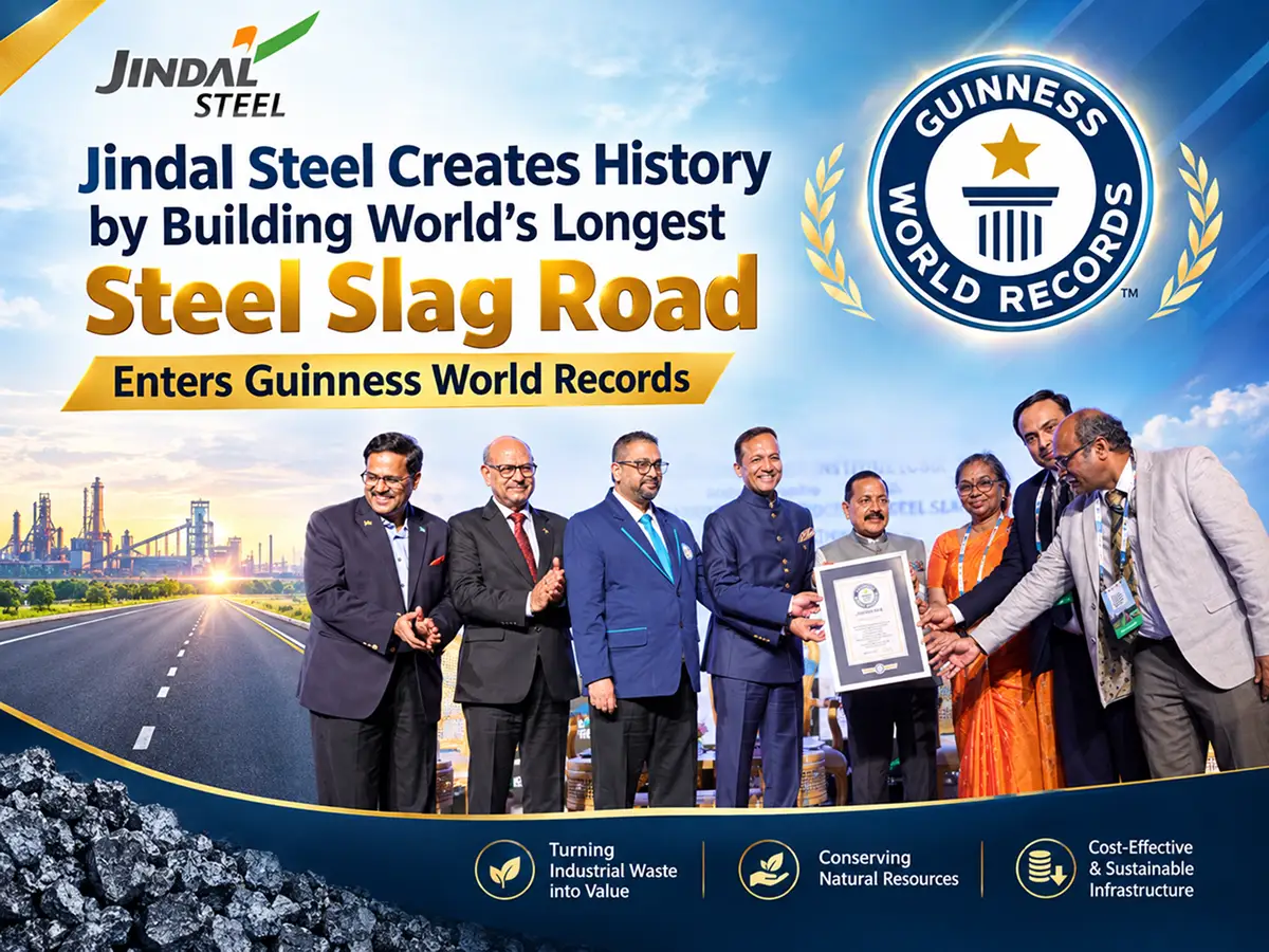 Jindal Steel Creates History by Building World’s Longest Steel Slag Road, Enters Guinness World Records